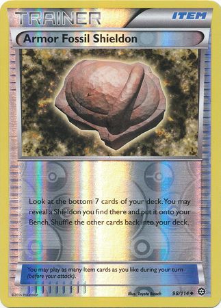 Armor Fossil Shieldon - 98/114 - Uncommon - Reverse Holo available at 401 Games Canada