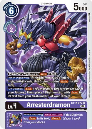 Arresterdramon - BT12-077 - Uncommon available at 401 Games Canada