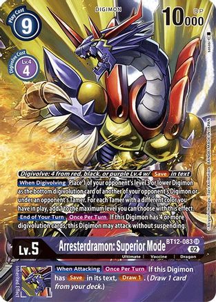 Arresterdramon: Superior Mode (Alternate Art) - BT12-083 - Super Rare available at 401 Games Canada