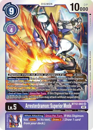 Arresterdramon: Superior Mode - BT12-083 - Super Rare available at 401 Games Canada