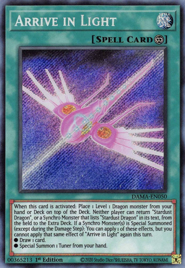 Arrive in Light - DAMA-EN050 - Secret Rare - 1st Edition available at 401 Games Canada
