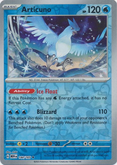 Articuno - 144/165 - Rare - Reverse Holo available at 401 Games Canada