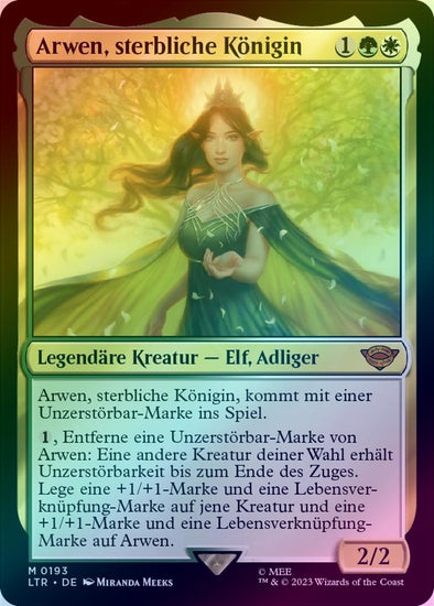 arwen mtg card Aragorn and Arwen, Wed Magic the Gathering Proxy Each other creature you control enters the battlefield with a number of additional +1/+1 counters on it equal to Arwen Leaked Aragorn and Arwen card
