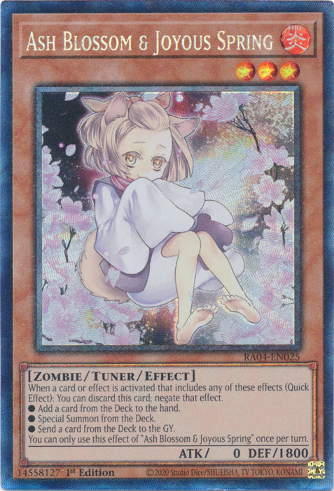 Ash Blossom & Joyous Spring (Alternate Art) (PCR) - RA04-EN025 - Prismatic Collector's Rare - 1st Edition