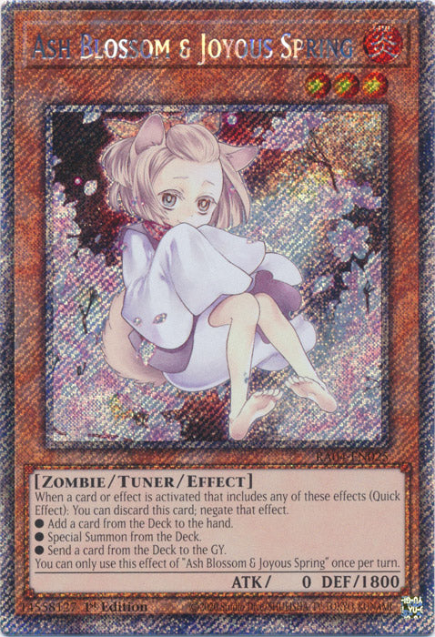 Ash Blossom & Joyous Spring (Alternate Art) (Platinum Secret Rare) - RA04-EN025 - Platinum Secret Rare - 1st Edition