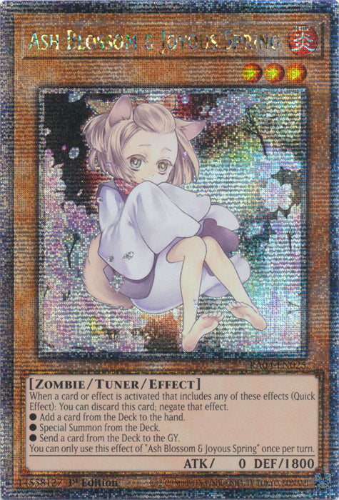 Ash Blossom & Joyous Spring (Alternate Art) - RA04-EN025 - Quarter Century Secret Rare - 1st Edition