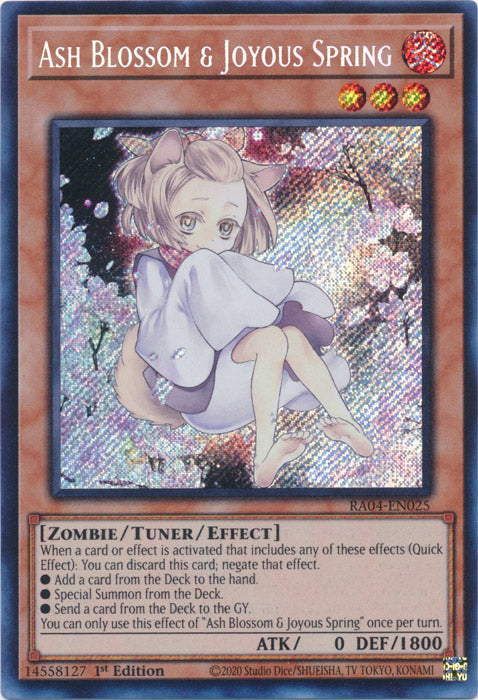 Ash Blossom & Joyous Spring (Alternate Art) (Secret Rare) - RA04-EN025 - Secret Rare - 1st Edition