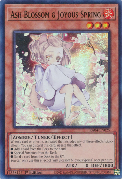 Ash Blossom & Joyous Spring (Alternate Art) (UR) - RA04-EN025 - Ultra Rare - 1st Edition