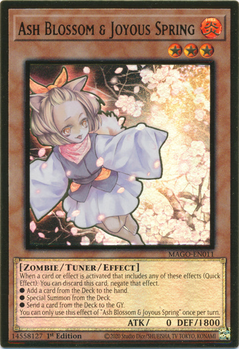 Ash Blossom & Joyous Spring - MAGO-EN011 - Premium Gold Rare - 1st Edition available at 401 Games Canada