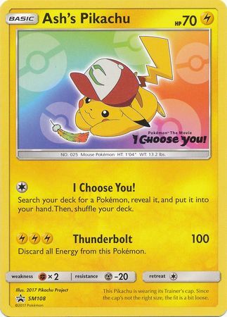 Ash's Pikachu - SM108 - Promo available at 401 Games Canada