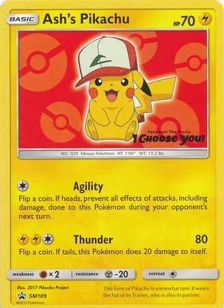 Ash's Pikachu - SM109 - Promo available at 401 Games Canada