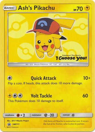 Ash's Pikachu - SM111 - Promo available at 401 Games Canada