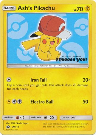 Ash's Pikachu - SM113 - Promo available at 401 Games Canada