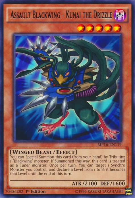 Assault Blackwing - Kunai the Drizzle - MP16-EN119 - Rare - 1st Edition available at 401 Games Canada