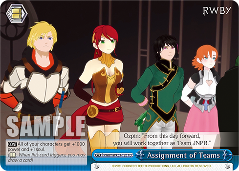 Assignment of Teams - RWBY/WX03-ET20 - Trial Deck available at 401 Games Canada