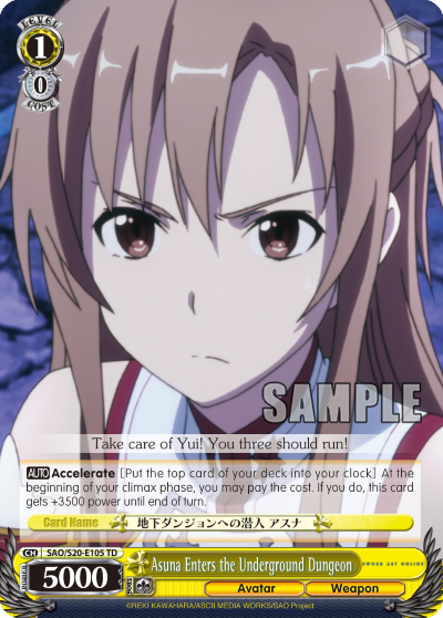 Asuna Enters the Underground Dungeon - SAO/S20-E105 - Trial Deck available at 401 Games Canada