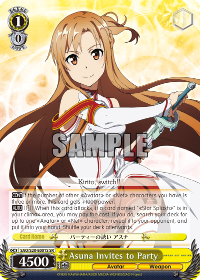 Asuna Invites to Party - SAO/S20-E001S - Super Rare available at 401 Games Canada