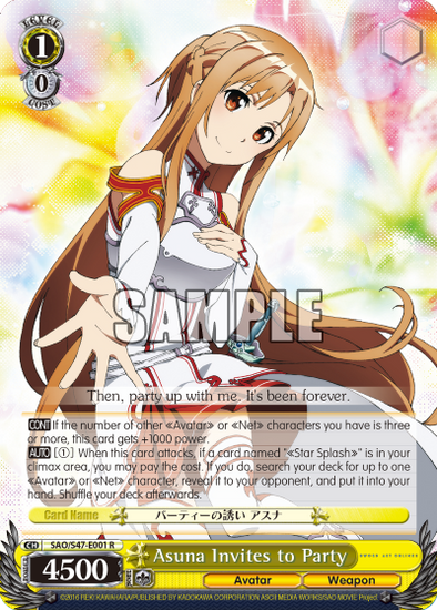 Asuna Invites to Party - SAO/S47-E001 - Rare available at 401 Games Canada