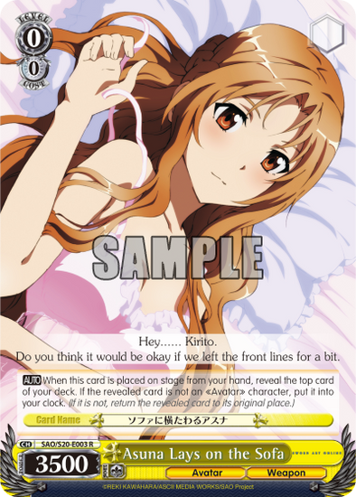 Asuna Lays on the Sofa - SAO/S20-E003 - Rare available at 401 Games Canada