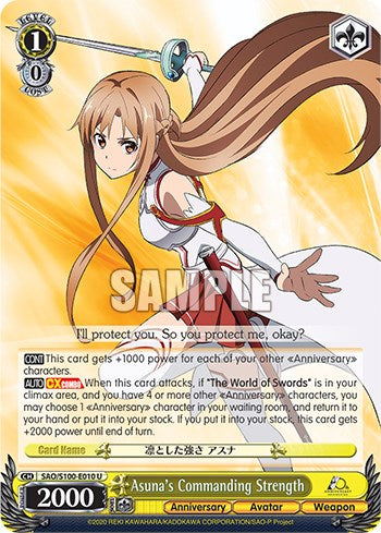 Asuna's Commanding Strength - SAO/S100-E010 - Uncommon available at 401 Games Canada