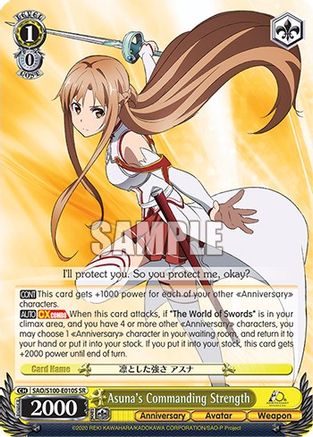 Asuna's Commanding Strength (SR) - SAO/S100-E010S - Super Rare available at 401 Games Canada