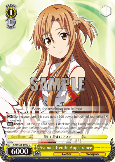 Asuna's Gentle Appearance - SAO/S26-E010 - Uncommon available at 401 Games Canada