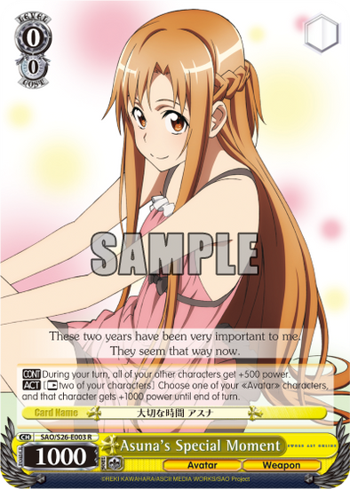 Asuna's Special Moment - SAO/S26-E003 - Rare available at 401 Games Canada