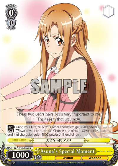 Asuna's Special Moment - SAO/S26-E003 - Rare available at 401 Games Canada