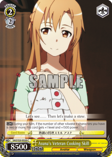 Asuna's Veteran Cooking Skill - SAO/S20-E020 - Common available at 401 Games Canada