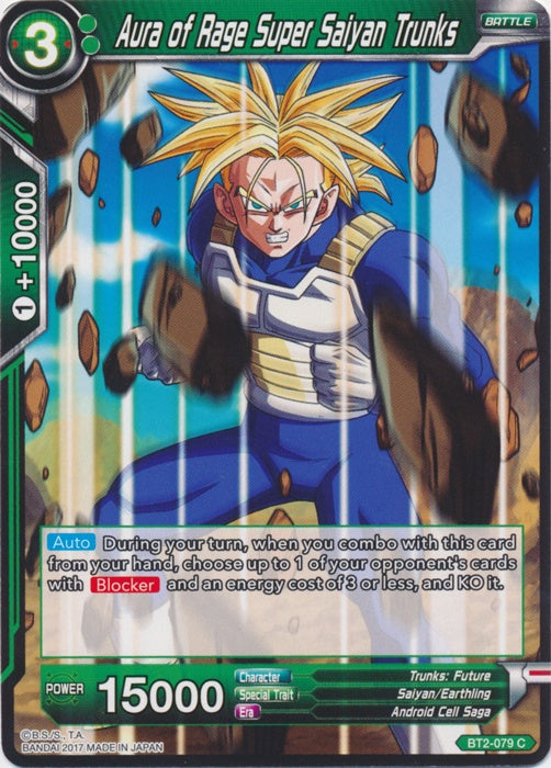 Aura of Rage Super Saiyan Trunks - BT2-079 - Common available at 401 Games Canada