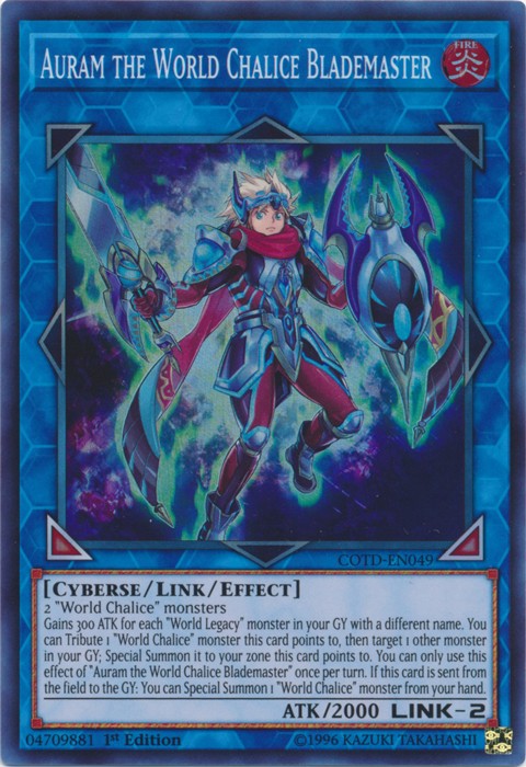 Auram the World Chalice Blademaster - COTD-EN049 - Super Rare - 1st Edition available at 401 Games Canada