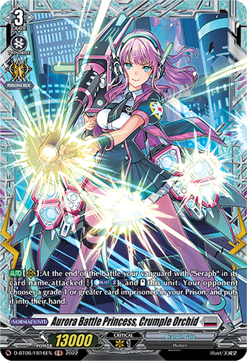 Aurora Battle Princess, Crumple Orchid - D-BT06/FR16 - Frame Rare available at 401 Games Canada