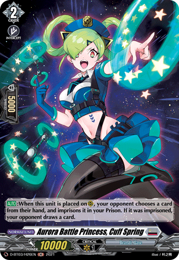 Aurora Battle Princess, Cuff Spring - D-BT03/H26 - Holo Rare available at 401 Games Canada