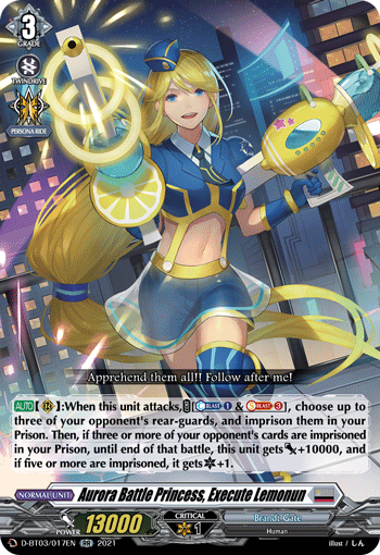 Aurora Battle Princess, Execute Lemonun - D-BT03/017 - Double Rare available at 401 Games Canada