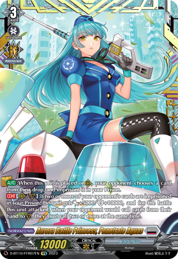 Aurora Battle Princess, Penetrate Aquas - D-BT10/FFR07 - Double Frame Rare available at 401 Games Canada