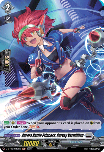 Aurora Battle Princess, Survey Vermillion - D-BT03/H22 - Holo Rare available at 401 Games Canada