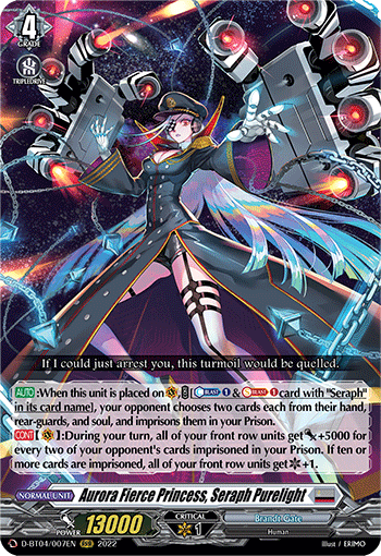 Aurora Fierce Princess, Seraph Purelight - D-BT04/007 - Triple Rare available at 401 Games Canada