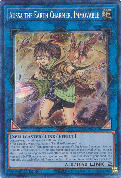Aussa the Earth Charmer, Immovable (PCR) - RA04-EN078 - Prismatic Collector's Rare - 1st Edition