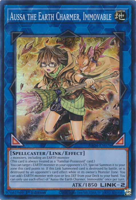 Aussa the Earth Charmer, Immovable - RA04-EN078 - Super Rare - 1st Edition