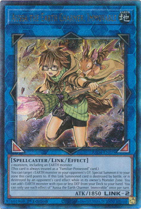 Aussa the Earth Charmer, Immovable (PUR) - RA04-EN078 - Prismatic Ultimate Rare - 1st Edition