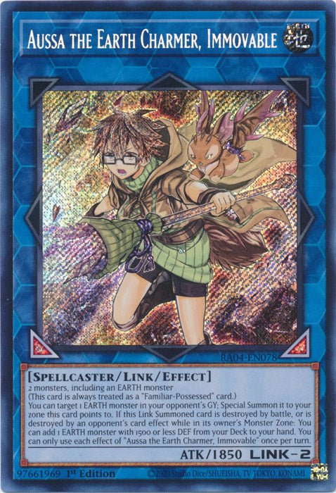 Aussa the Earth Charmer, Immovable (Secret Rare) - RA04-EN078 - Secret Rare - 1st Edition