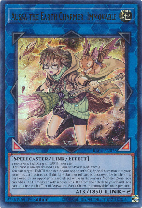 Aussa the Earth Charmer, Immovable (UR) - RA04-EN078 - Ultra Rare - 1st Edition