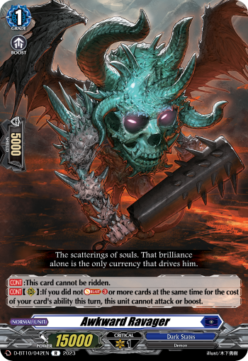 Awkward Ravager - D-BT10/042 - Rare available at 401 Games Canada