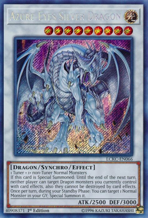 Azure-Eyes Silver Dragon - LCKC-EN066 - Secret Rare - 1st Edition available at 401 Games Canada