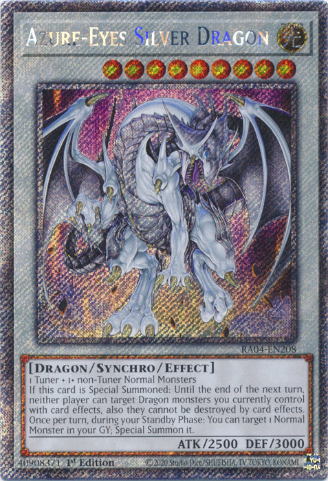 Azure-Eyes Silver Dragon (Platinum Secret Rare) - RA04-EN208 - Platinum Secret Rare - 1st Edition