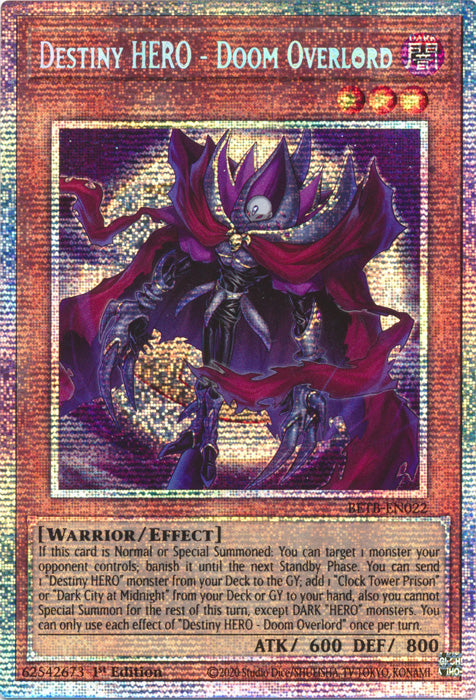 Destiny HERO - Doom Overlord - BETB-EN022 - Starlight Rare - 1st Edition
