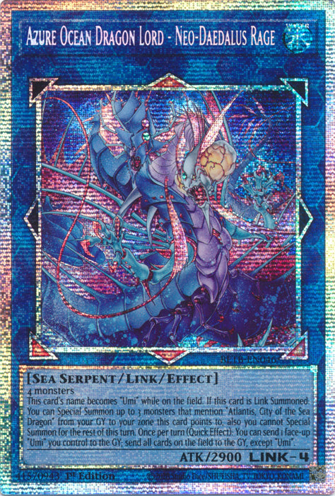 Azure Ocean Dragon Lord - Neo-Daedalus Rage - BETB-EN046 - Starlight Rare - 1st Edition