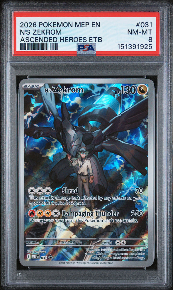 N'S ZEKROM (031) - POKEMON MEP EN-ME BLACK STAR PROMO - ASCENDED HEROES ETB - NM-MT 8