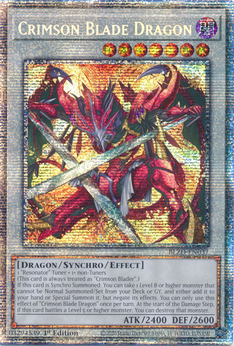 Crimson Blade Dragon - BLZD-EN037 - Starlight Rare - 1st Edition