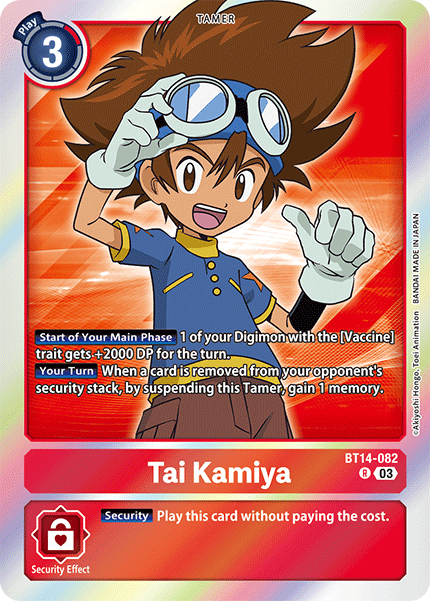 Tai Kamiya - BT14-082 - Rare (Pre-Order) available at 401 Games Canada